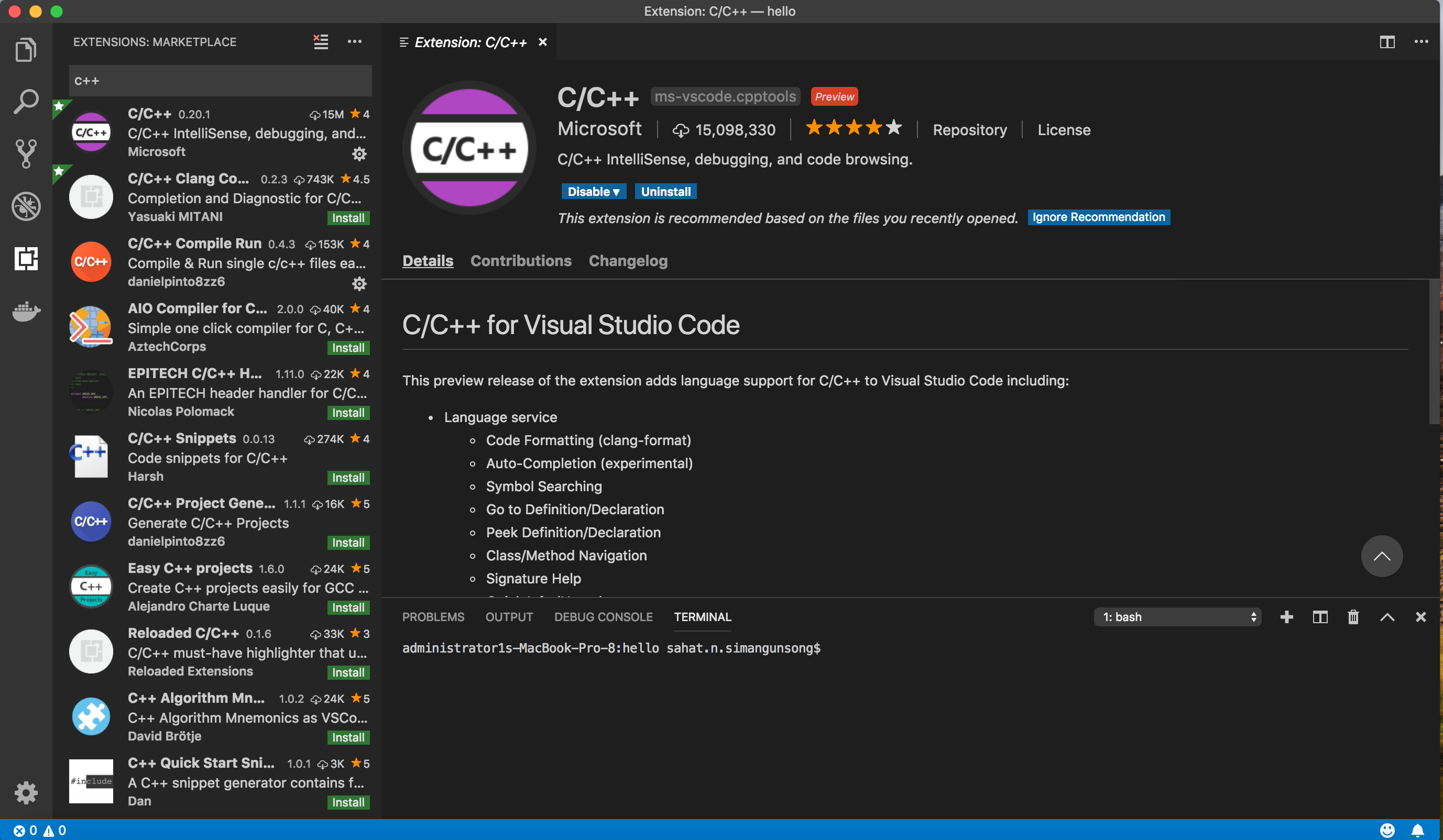 C++ for mac